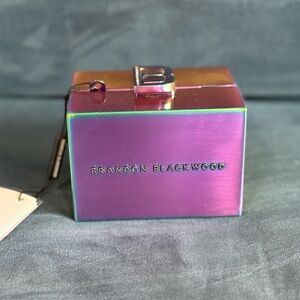 Brandon Blackwood Iridescent Mini Metal Minaudire Statement Piece